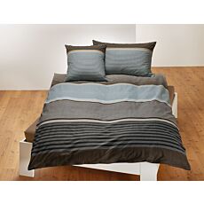 Bettwäsche mit blau-grauem Streifenmuster – 50x70 cm